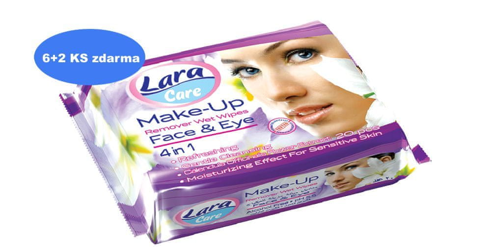 LARA Make-up vlhčené ubrousky 20 ks (6+2 zdarma)